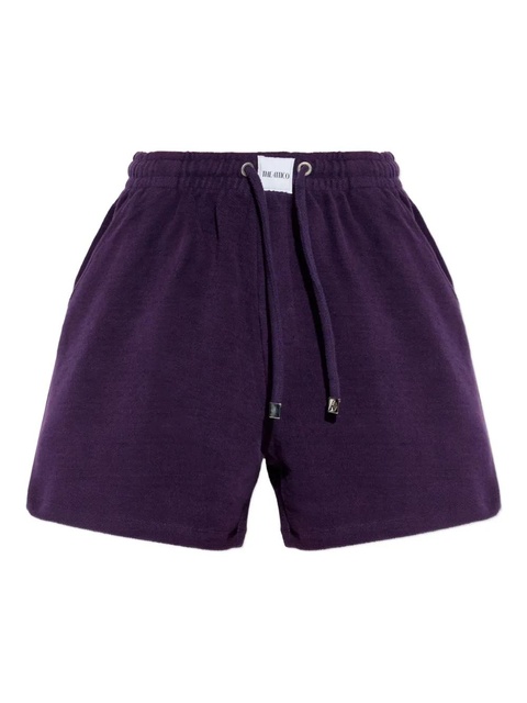 The Attico drawstring logo-patch shorts - Purple - zdjęcie produktu nr 2