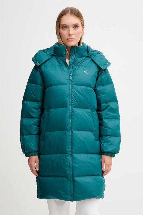 Calvin Klein Jeans kurtka puchowa kolor turkusowy zimowa LV047D502G - zdjęcie produktu nr 1