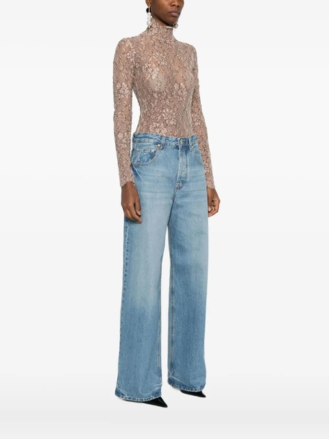 Valentino Garavani floral-lace high-neck bodysuit - Neutrals - zdjęcie produktu nr 1