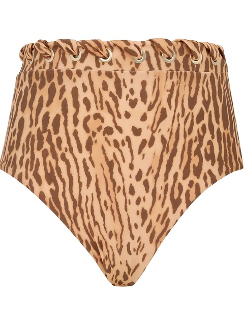 ZIMMERMANN Cascadian leopard-print high-waist bikini bottom - Brown - zdjęcie produktu nr 2
