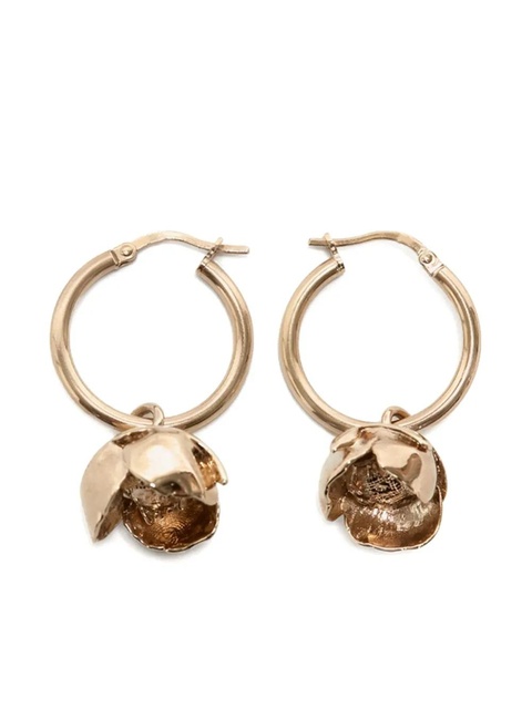 Victoria Beckham Camellia hoop earrings - Gold - zdjęcie produktu nr 1