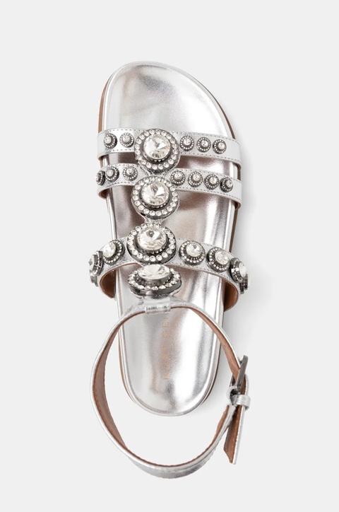 Kurt Geiger London sandały skórzane Octavia Flexi Gladiator damskie kolor srebrny 4369063109 - zdjęcie produktu nr 2