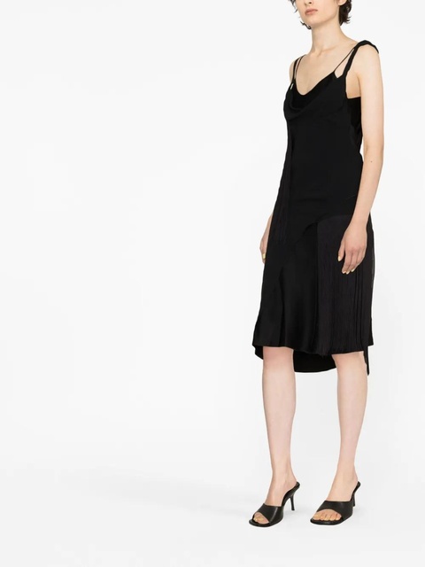 Victoria Beckham asymmetric fringed slip dress - Black - zdjęcie produktu nr 1