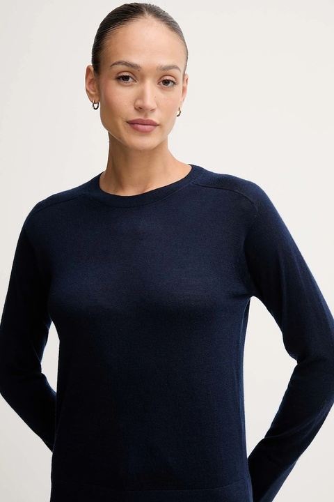 United Colors of Benetton sweter wełniany damski kolor granatowy lekki 11AHD10CV - zdjęcie produktu nr 2