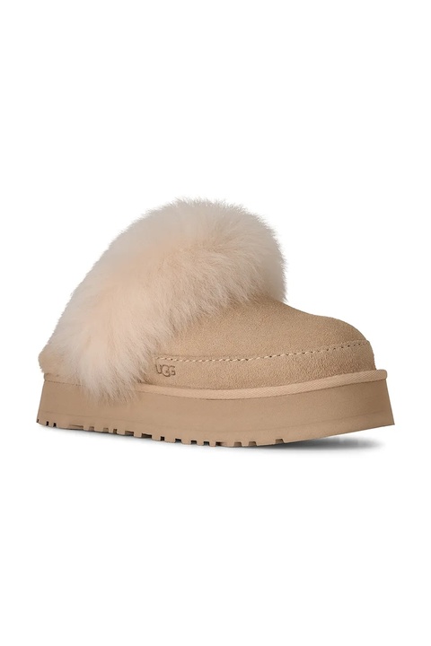 UGG kapcie zamszowe Disquette Chalet kolor beżowy 1173930.SNDCS - zdjęcie produktu nr 2