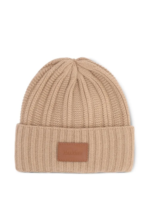 Max Mara ribbed logo-patch beanies - Brown - zdjęcie produktu nr 2