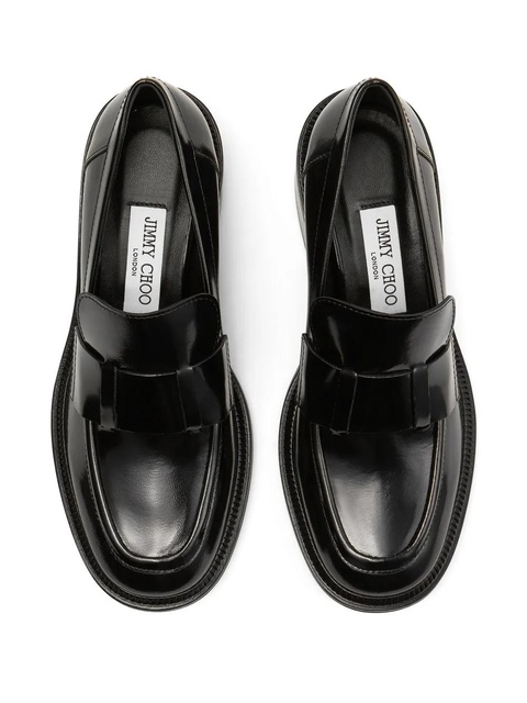 Jimmy Choo 50mm Tylor leather block-heel loafers - Black - zdjęcie produktu nr 2