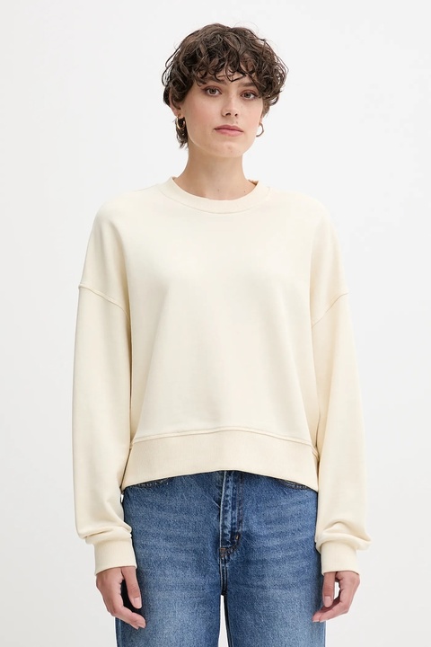 United Colors of Benetton bluza bawełniana damska kolor beżowy z nadrukiem 3UNID109A - zdjęcie produktu nr 1