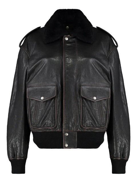 Saint Laurent lambskin bomber jacket - Black - zdjęcie produktu nr 2