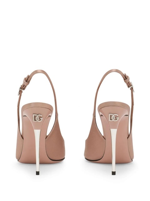 Dolce & Gabbana 105mm slingback leather pumps - Neutrals - zdjęcie produktu nr 2