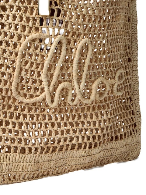 Chloé Summer Banana logo-detail raffia tote bag - Neutrals - zdjęcie produktu nr 2
