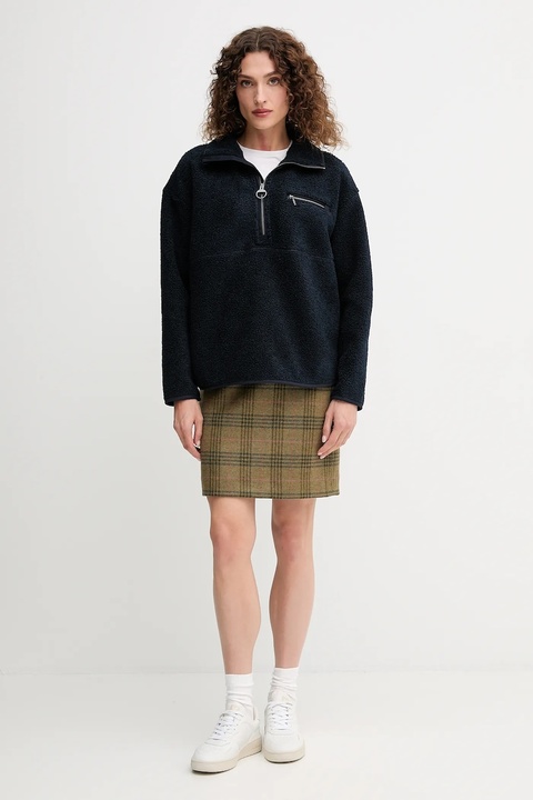 Barbour spódnica wełniana BAMBURGH kolor zielony mini ołówkowa LSK0140 - zdjęcie produktu nr 2