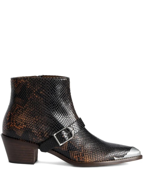 Zadig&Voltaire snakeskin-effect buckle boots - Black - zdjęcie produktu nr 1