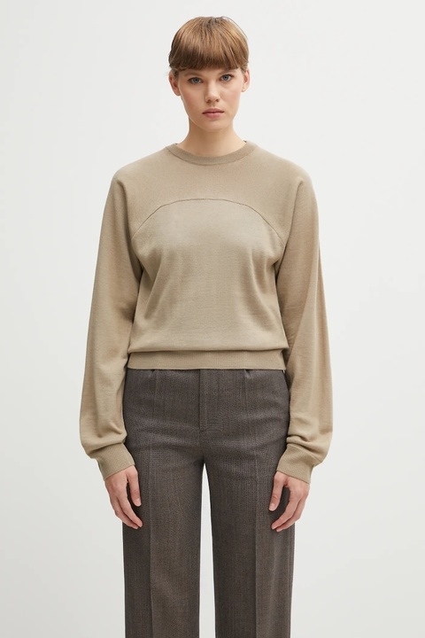 MM6 Maison Margiela sweter damski kolor beżowy lekki S62HL0040.M13188.114 - zdjęcie produktu nr 1