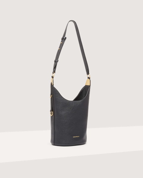 COCCINELLE - Czarna torba ze skóry Fauve Medium - zdjęcie produktu nr 1