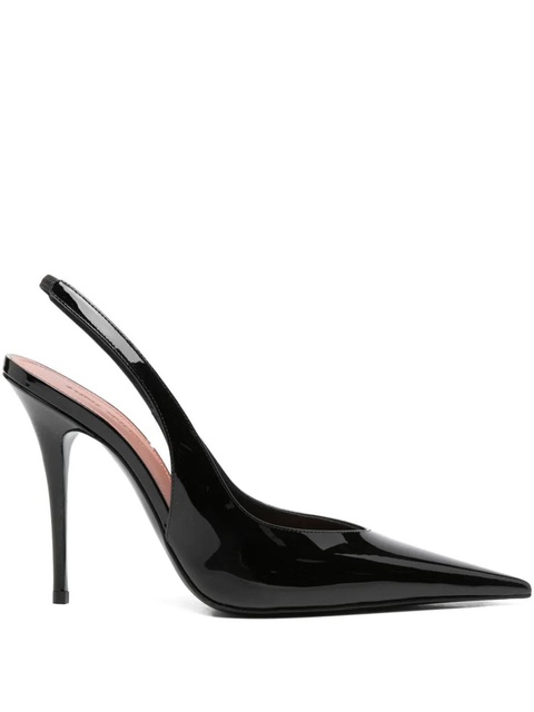 Amina Muaddi 105mm Anok slingback pointed pumps - Black - zdjęcie produktu nr 2