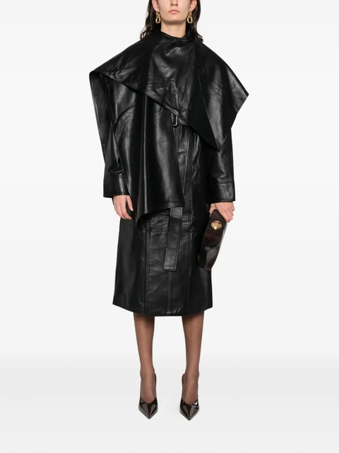 ducie Nina wrap around belted leather coat - Black - zdjęcie produktu nr 1