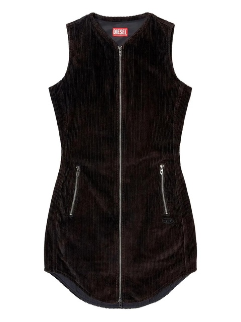 Diesel D-Enea zip-front corduroy mini dress - Black - zdjęcie produktu nr 1