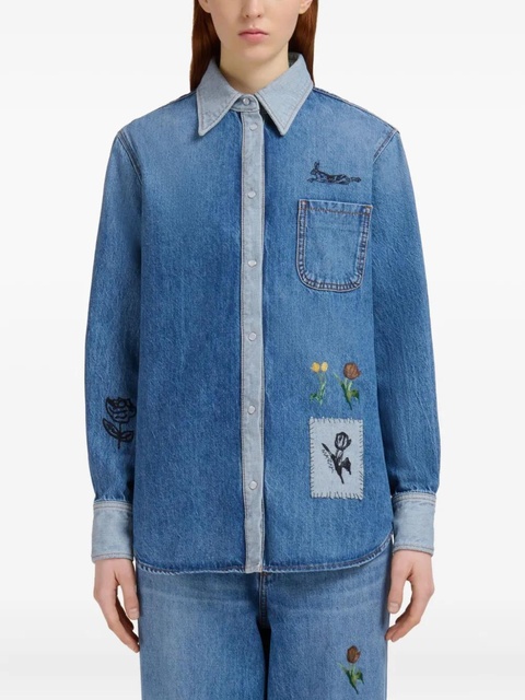 Marni embroidered denim shirt - Blue - zdjęcie produktu nr 2