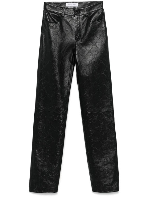 Marine Serre moonogram-embossed straight trousers - Black - zdjęcie produktu nr 1