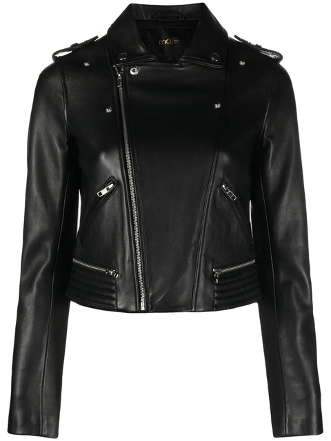 Maje leather biker jacket - Black - zdjęcie produktu nr 1