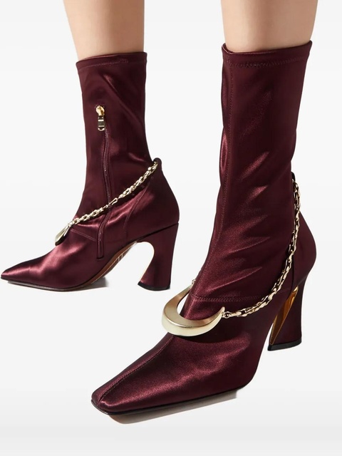 ZIMMERMANN 85mm chain-detail ankle boots - Red - zdjęcie produktu nr 2