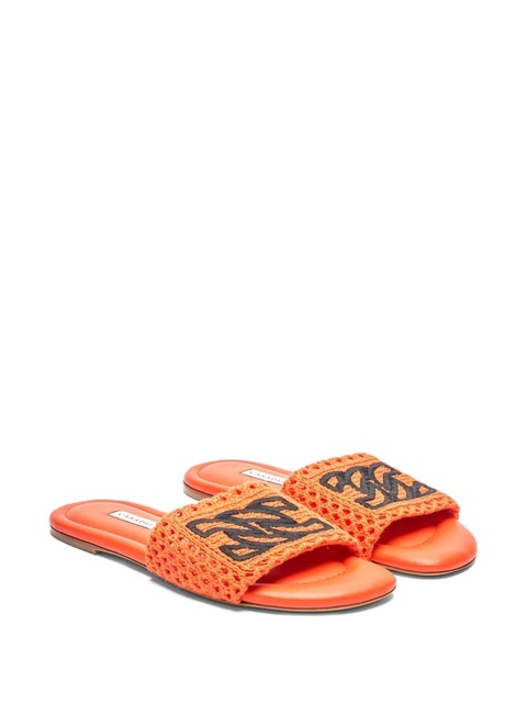 Casadei crochet-embellished flat sandals - Orange - zdjęcie produktu nr 2