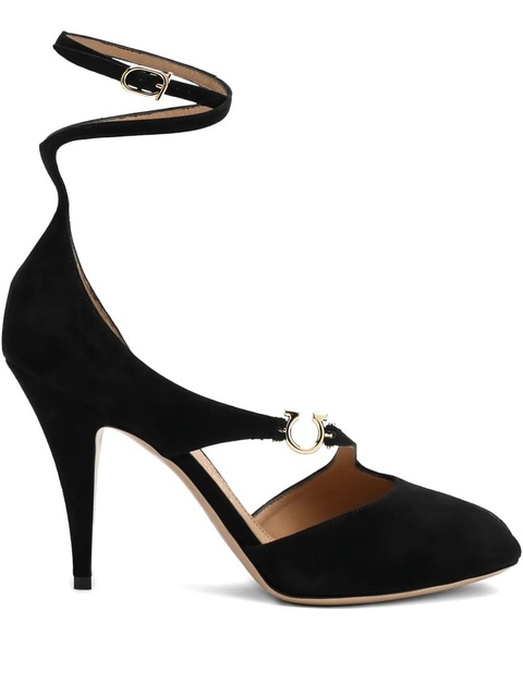 Ferragamo 95mm Molly ankle-wrap peep-toe pumps - Black - zdjęcie produktu nr 1