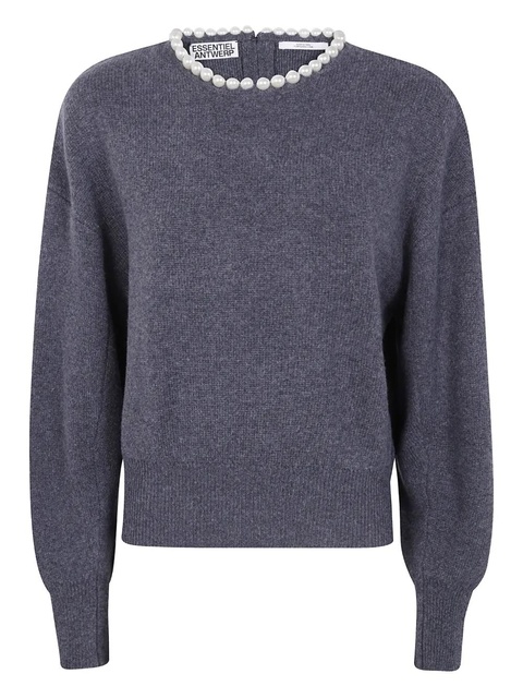 Essentiel Antwerp pearl-embellished wool sweater - Grey - zdjęcie produktu nr 1