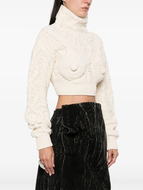 Jean Paul Gaultier conical-bra detail cropped sweater - White - zdjęcie produktu nr 2