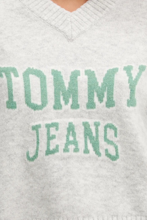 Tommy Jeans sweter z domieszką wełny damski kolor szary DW0DW21711 - zdjęcie produktu nr 2