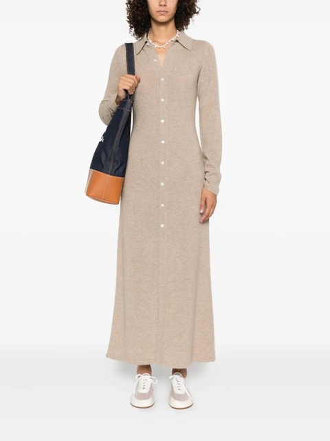 Guest In Residence cashmere buttoned-front shirt midi day dress - Neutrals - zdjęcie produktu nr 2