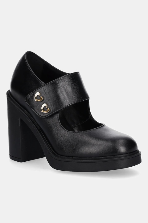 Love Moschino czółenka skórzane kolor czarny na słupku JA1043AG0NIA0000 - zdjęcie produktu nr 1