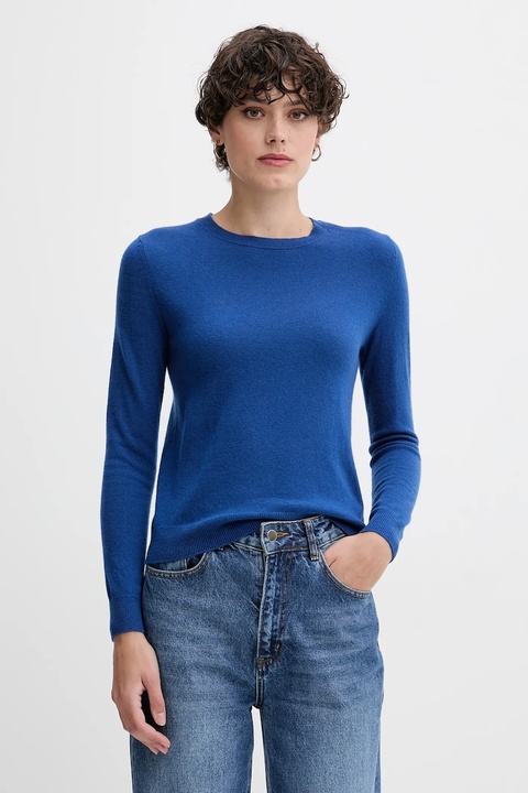 United Colors of Benetton sweter wełniany damski kolor niebieski lekki - zdjęcie produktu nr 1