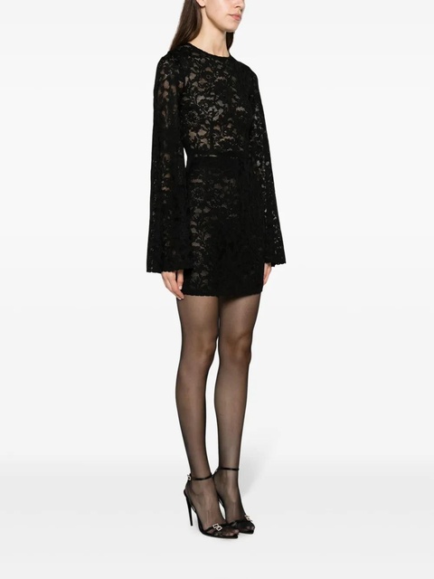 Dolce & Gabbana wide-sleeve lace minidress - Black - zdjęcie produktu nr 1