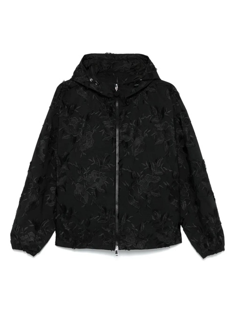 Moncler floral-embroidered jacket - Black - zdjęcie produktu nr 1