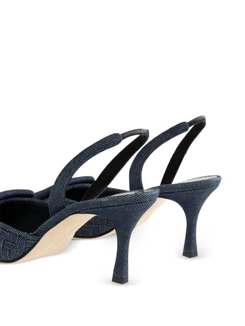 Manolo Blahnik 70mm slingback woven pumps - Blue - zdjęcie produktu nr 2