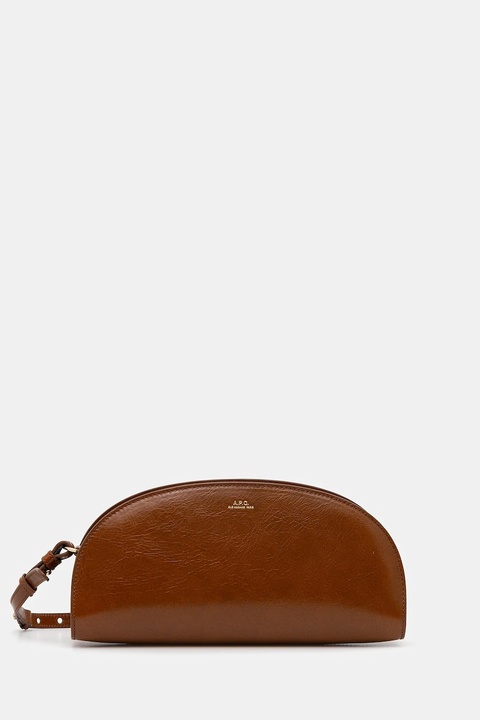 A.P.C. torebka skórzana sac demi-lune shoulder kolor brązowy PXCCK.F61997 - zdjęcie produktu nr 1