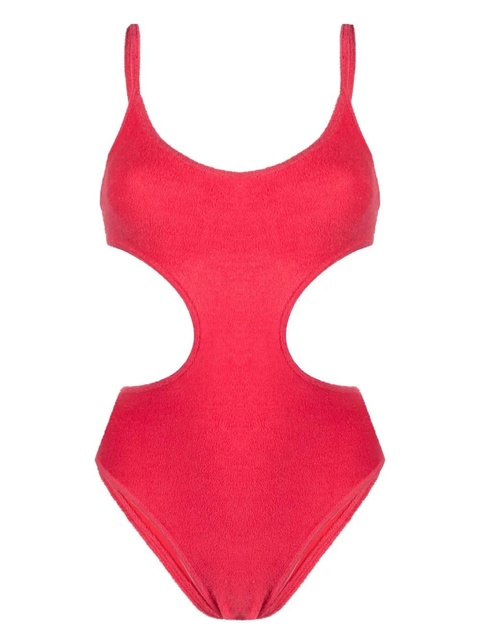 The Attico terry-cloth cut-out swimsuit - Red - zdjęcie produktu nr 1