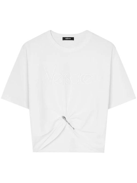 Versace logo-embroidered T-shirt - White - zdjęcie produktu nr 1