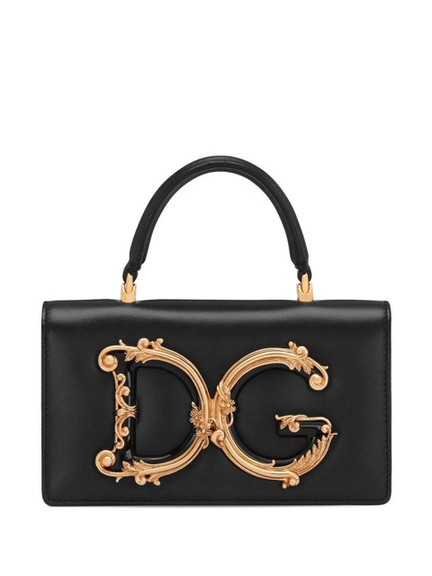 Dolce & Gabbana mini DG Girls leather tote bag - Black - zdjęcie produktu nr 1