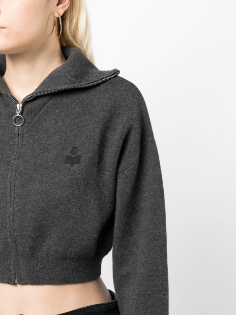 MARANT ÉTOILE Oxane zip-up cropped cardigan - Grey - zdjęcie produktu nr 2