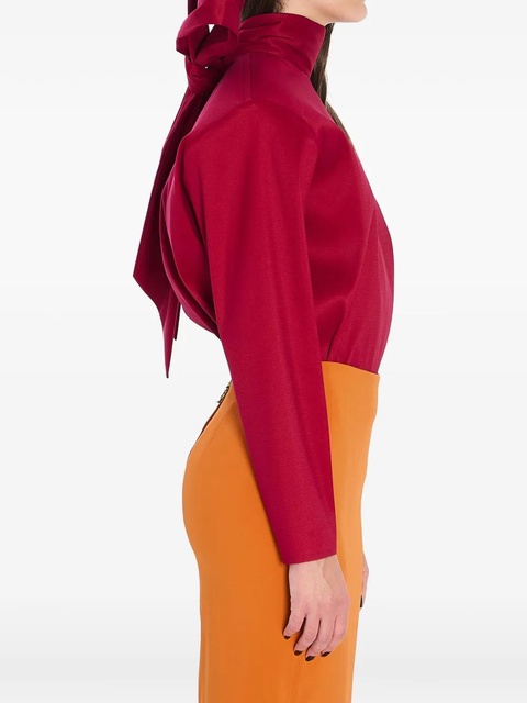 Saint Laurent tie long-sleeve top - Red - zdjęcie produktu nr 1