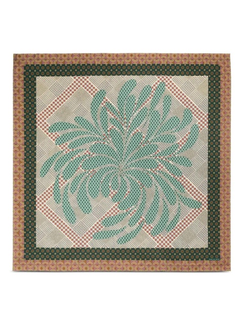 DRIES VAN NOTEN floral-pattern silk scarf - Green - zdjęcie produktu nr 1
