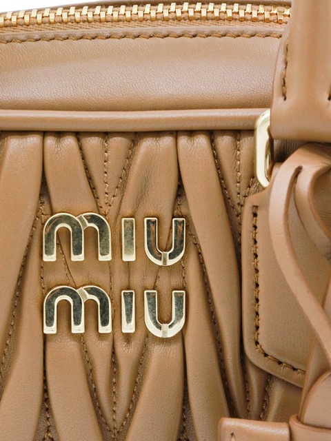 Miu Miu Arcadie Matelassé leather tote bag - Brown - zdjęcie produktu nr 2
