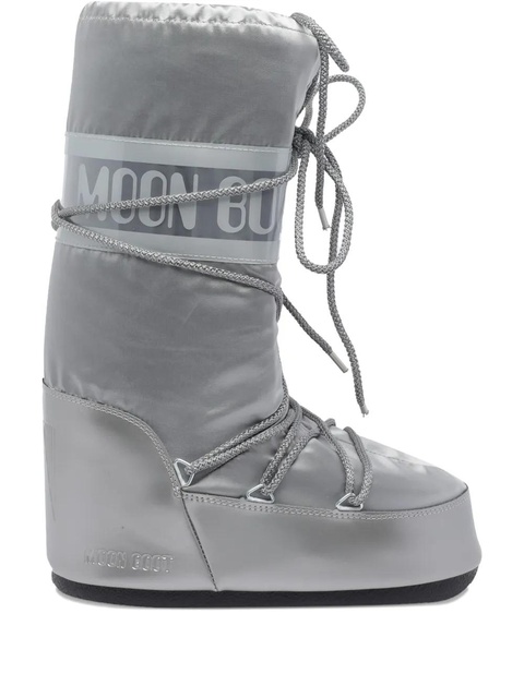 Moon Boot Icon Glance satin logo-print boots - Grey - zdjęcie produktu nr 1