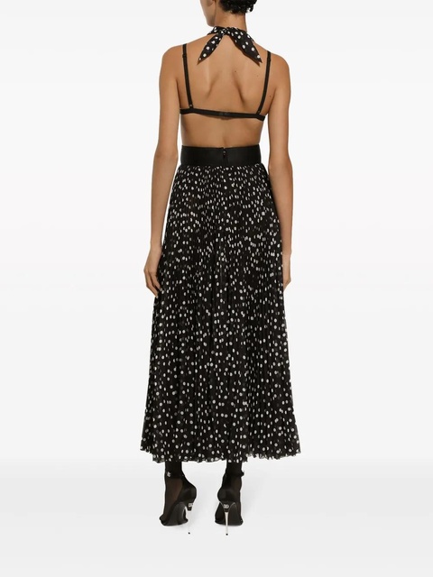 Dolce & Gabbana polka dot-print halterneck dress - Black - zdjęcie produktu nr 2