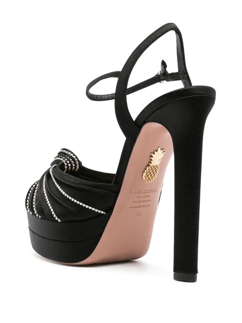 Aquazzura Atelier 140mm crystal-embellished sandals - Black - zdjęcie produktu nr 2
