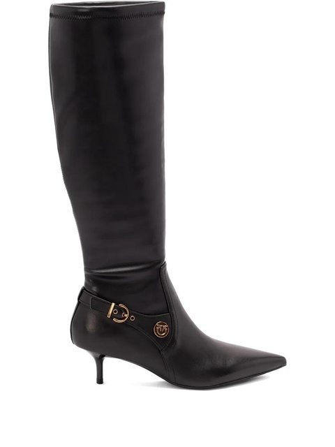 PINKO buckle-detail pointed-toe high boots - Black - zdjęcie produktu nr 1