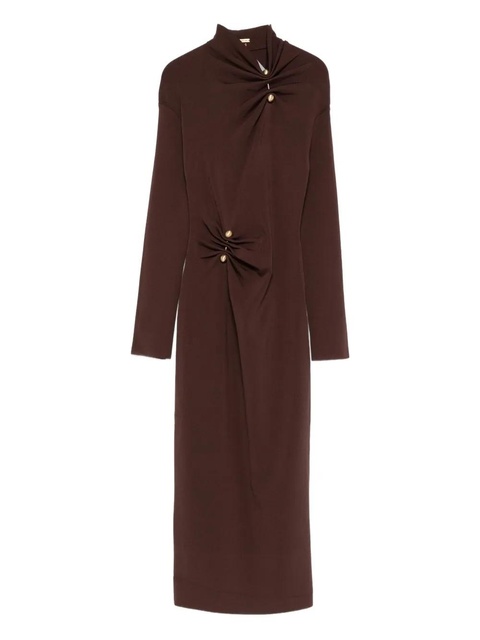 Cult Gaia twist-detail button midi dress - Brown - zdjęcie produktu nr 1